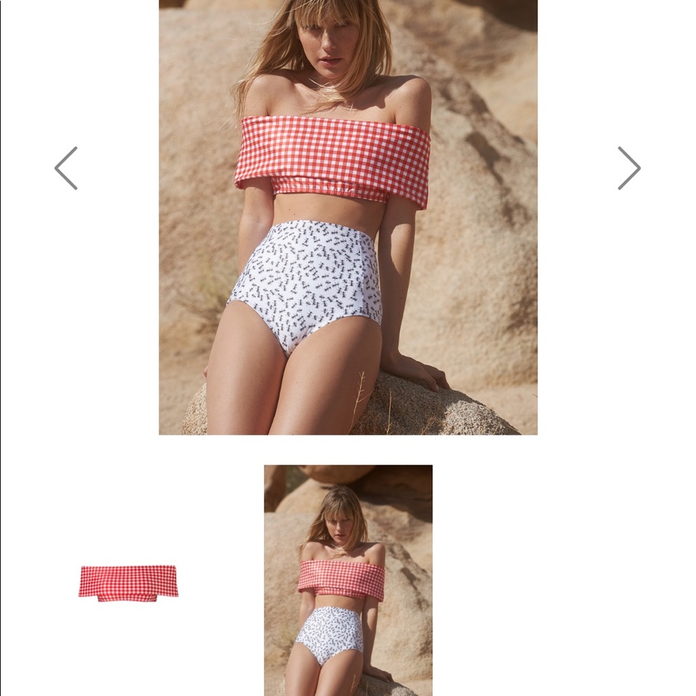 🏖 Verdelimon Tottori Red Picnic Bathing Suit Top - NWT 🏖